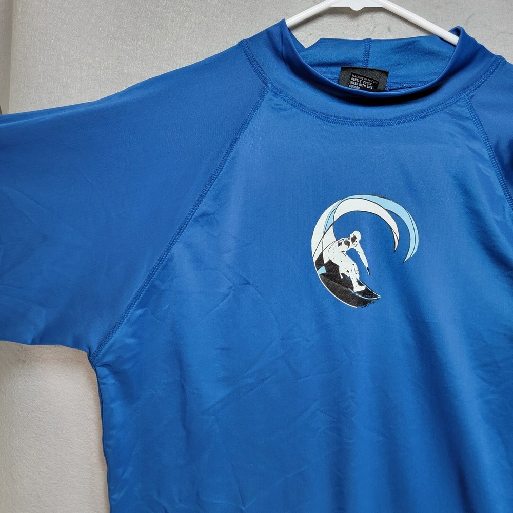 Kanu Youth Boys Rash Guard Shirt Sz XL Surf UPF Swim Beach Resort Coastal Blue - Picture 4 of 10